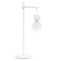 All The Rages Lalia Home White Matte 1 Light Beacon Table Lamp With Clear Glass Shade