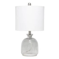 All The Rages Lalia Home Smokey Gray Hammered Glass Jar Table Lamp With White Linen Shade