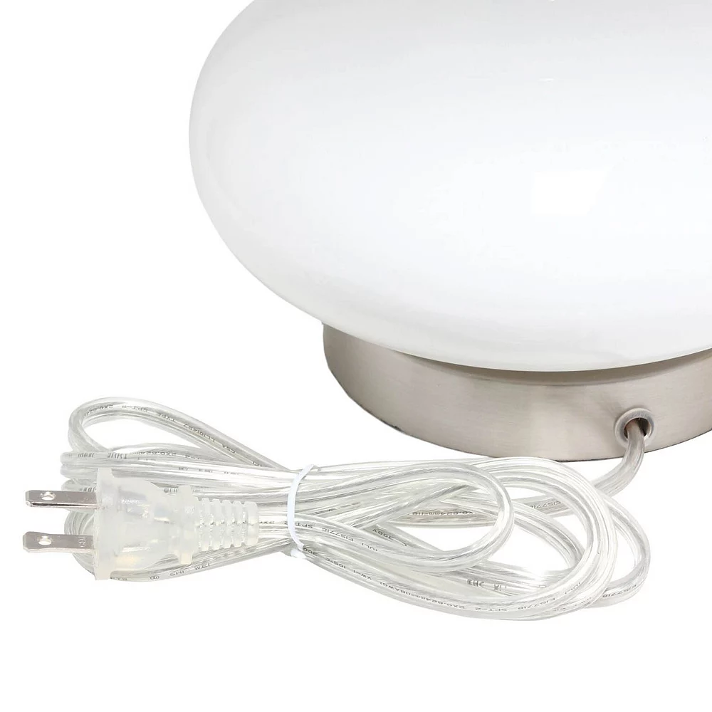 All The Rages Lalia Home Glass Dollop Table Lamp With White Fabric Shade, White - Image 2