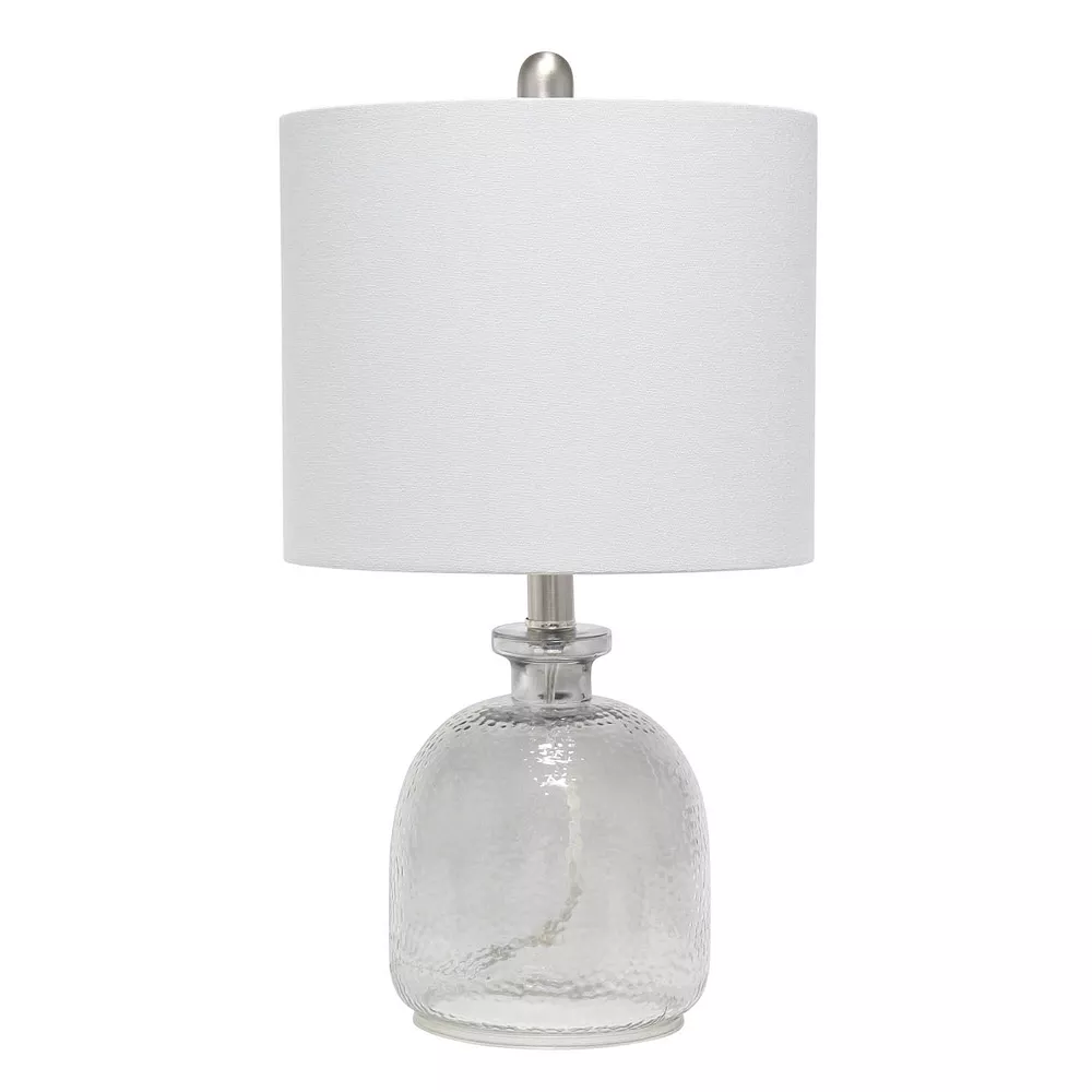 All The Rages Lalia Home Smokey Gray Hammered Glass Jar Table Lamp With Gray Linen Shade