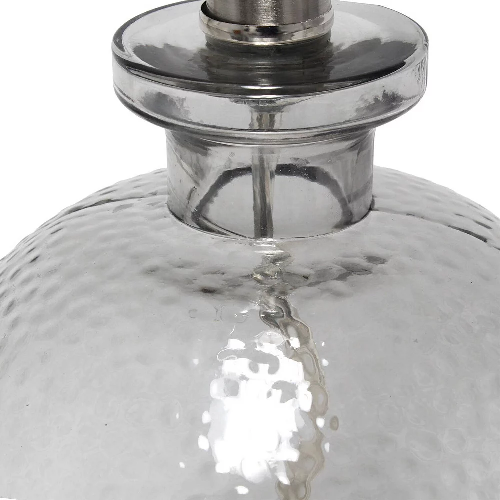 All The Rages Lalia Home Smokey Gray Hammered Glass Jar Table Lamp With Gray Linen Shade - Image 4