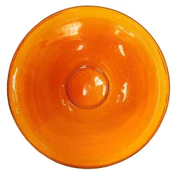 Achla Designs Hand Blown Glass Garden Birdbath With Miniature Stand, Mandarin