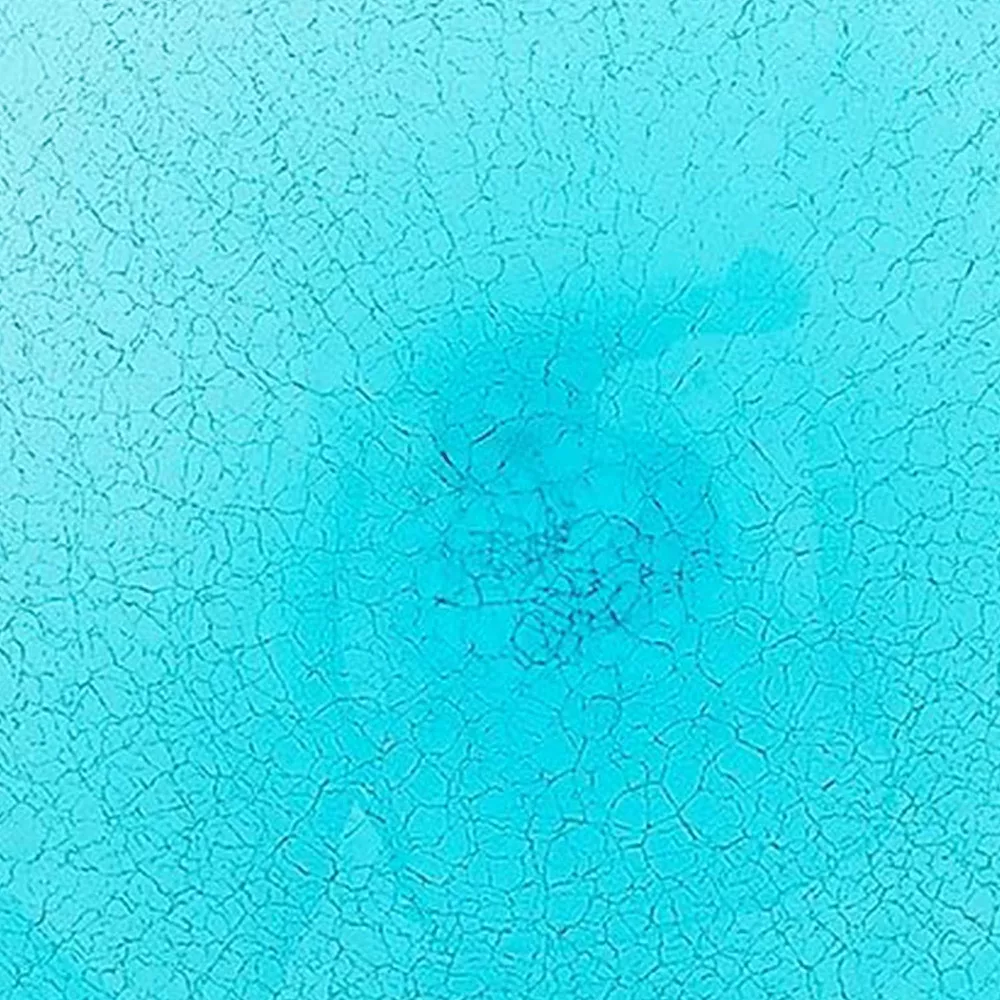 Achla Designs Hand Blown Crackled Glass Garden Birdbath Bowl, 12 Inch, Teal - Image 3