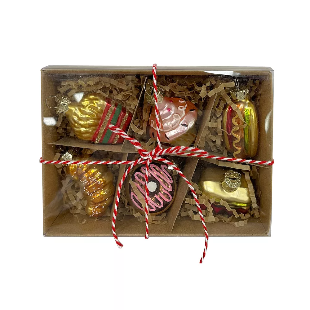 St. Nicholas Square® Glass Food Mini Christmas Ornament 6-pack Set - Image 2