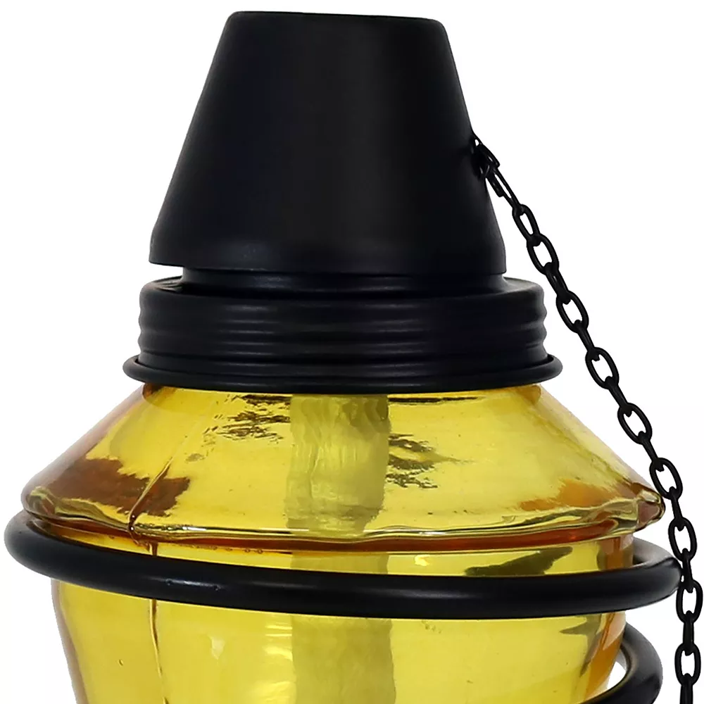 Sunnydaze Decor Sunnydaze Swirled Metal/Glass 2-in-1 Outdoor Lawn Torch - Multi - Set Of 8 - Image 3