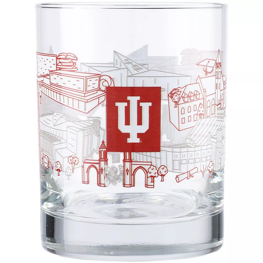 Indiana Hoosiers 14oz. Campus Line Art Rocks Glass