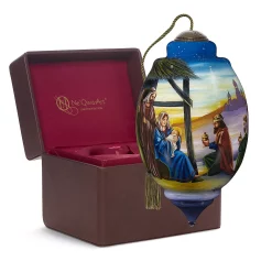 Precious Moments Nativity Glass Christmas Ornament