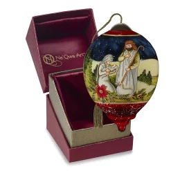 Precious Moments Nativity Glass Christmas Ornament