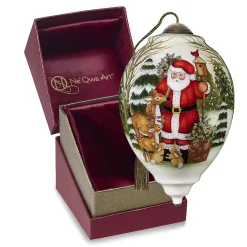 Precious Moments Santa Glass Christmas Ornament
