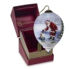 Precious Moments Santa Bunny Present Glass Christmas Ornament