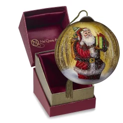 Precious Moments Santa Gifts Glass Christmas Ornament