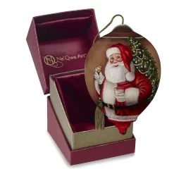 Precious Moments Santa Tree Glass Christmas Ornament