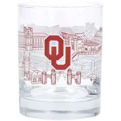 Oklahoma Sooners 14oz. Campus Line Art Rocks Glass