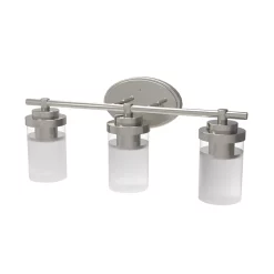 Defong 3-Light Vanity Light Fixture With Frosted Glass Shade For Powder Room