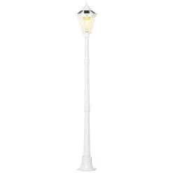 Outsunny 76" Solar Lamp Post Lights Outdoor Vintage Streetlight All Weather Protection Auto Sensor Control Adjustable Brightness With Clear Glass For Backyard Patio Black