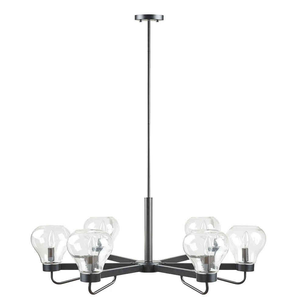 510 Design Devon 6-Light Chandelier With Bowl Shaped Glass Shades