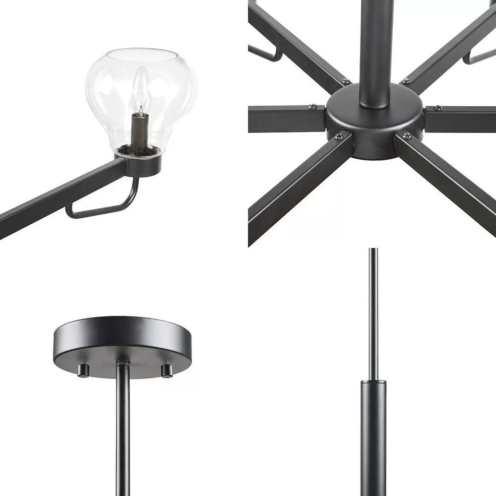 510 Design Devon 6-Light Chandelier With Bowl Shaped Glass Shades - Image 4