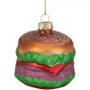 Christmas Central 2.25" Brown Green And Red Glass Hamburger Christmas Ornament