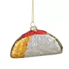 Christmas Central 4" Silver And Gold Taco Glass Christmas Ornament
