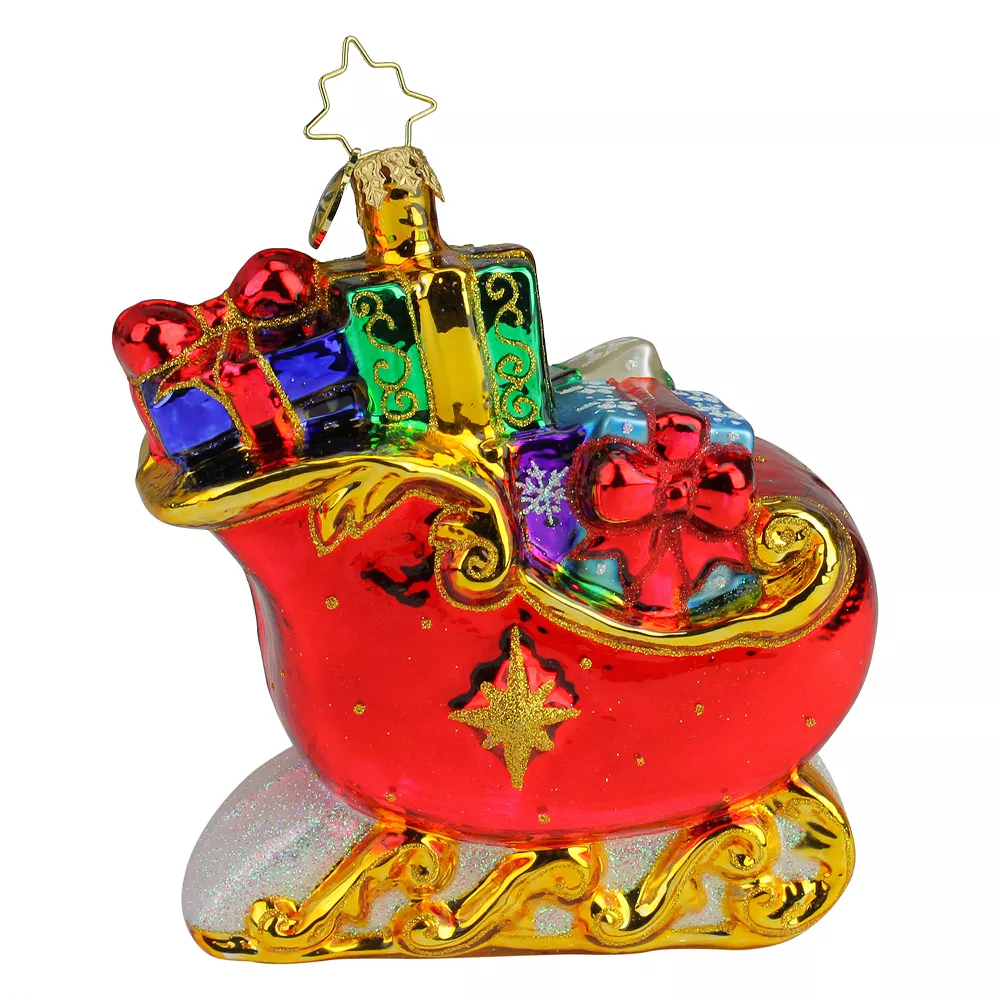 Christopher Radko Sleigh Full Of Delights Glass Christmas Ornament #1019907 - Image 2