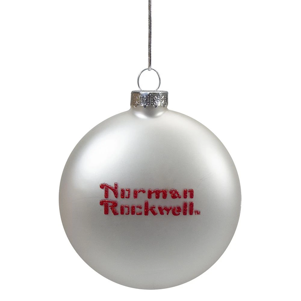 Christmas Central 3" Norman Rockwell 'Filling The Stockings' Glass Christmas Disc Ornament - Image 3