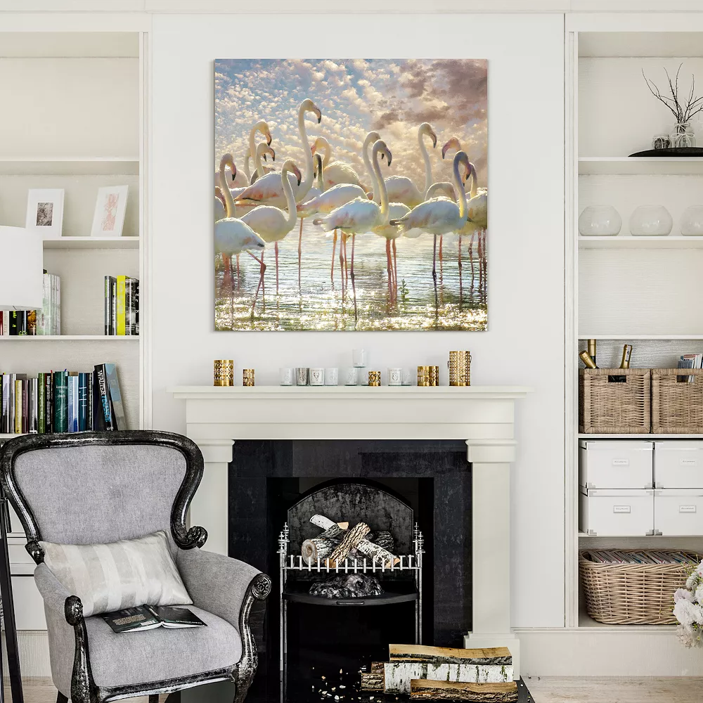 Empire Art Direct Flamingo Flair Tempered Frameless Glass Wall Art - Image 2