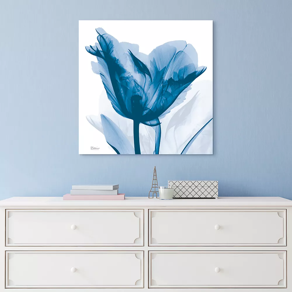 Empire Art Direct Lusty Blue Tulip Tempered Frameless Glass Wall Art - Image 2