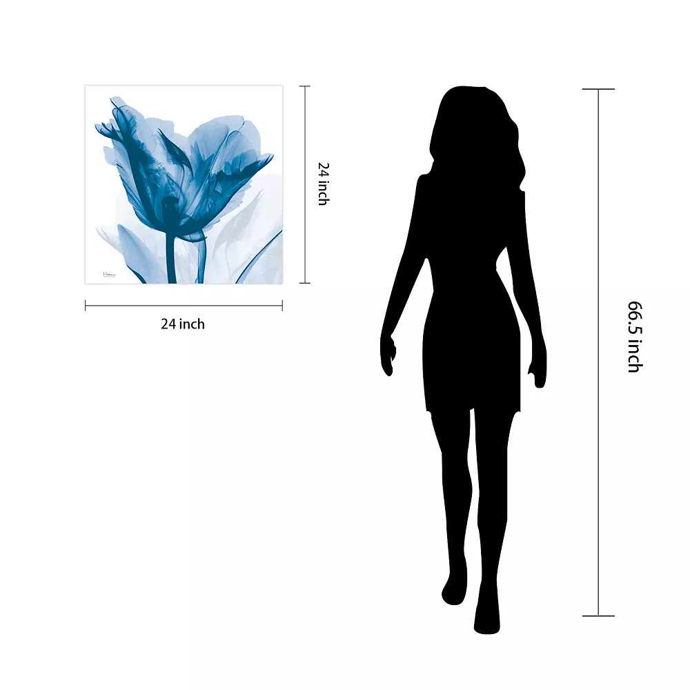 Empire Art Direct Lusty Blue Tulip Tempered Frameless Glass Wall Art - Image 5