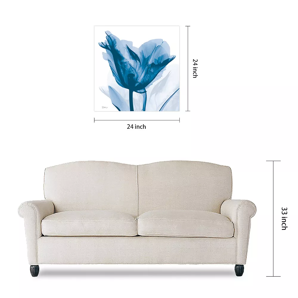 Empire Art Direct Lusty Blue Tulip Tempered Frameless Glass Wall Art - Image 6