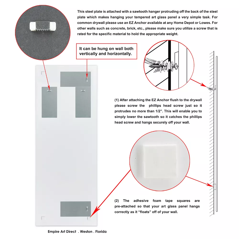 Empire Art Direct "Fashion T Blue Surfboard" Tempered Glass With Silver Leaf - Image 4