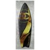 Empire Art Direct "Fashion C Black Golden Surfboard" Tempered Glass With Silver Leaf