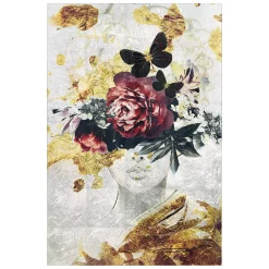 Empire Art Direct "Gold Elegance" Tempered Glass With Silver Leaf