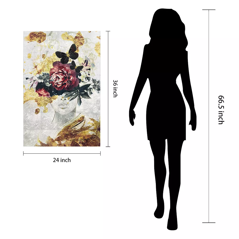 Empire Art Direct "Gold Elegance" Tempered Glass With Silver Leaf - Image 4