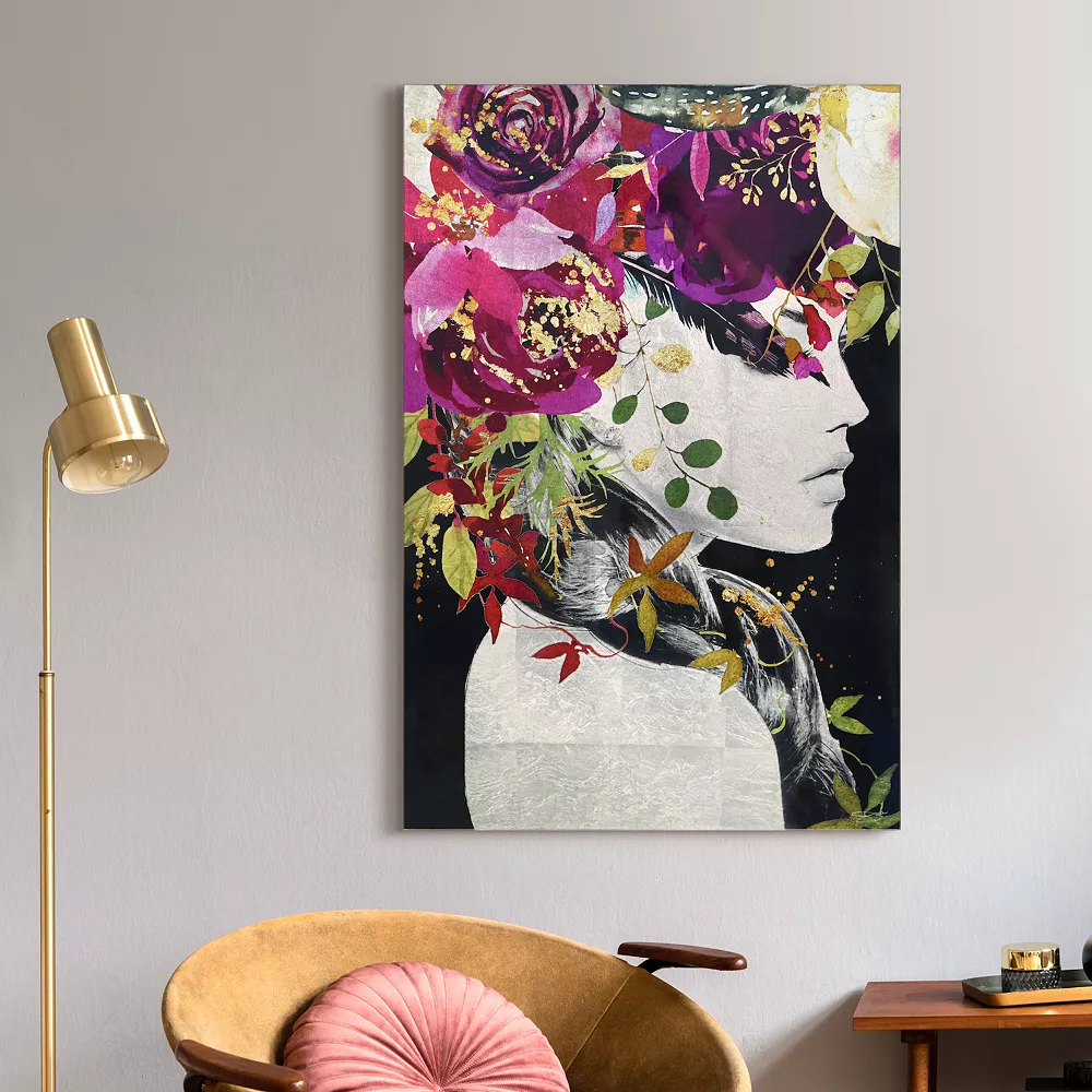 Empire Art Direct "Purple Rain" Tempered Glass With Silver Leaf - Image 6