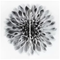 Empire Art Direct "Dahlia AB" Frameless Free-Floating Tempered Glass Panel Graphic Wall Art 2-Piece Set