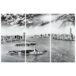 Empire Art Direct New York Skyline ABC Glass Wall Art 3-piece Set