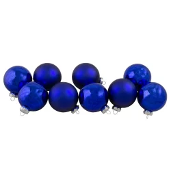 Christmas Central 9ct Shiny And Matte Royal Blue Glass Ball Christmas Ornaments 2.5" (65mm)