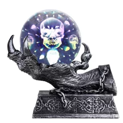 F.C Design FC Design 7"H Silver Dragon Claw Holding Glass Globe With LED Light Statue Fantasy Night Light Decoration Figurine Home Room Decor