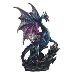 F.C Design FC Design 16.5"H Blue And Purple Dragon With Pyramid Glass Statue Fantasy Decoration Figurine Sculpture