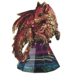 F.C Design FC Design 3.5"H Red Volcano Dragon Standing On Pyramid Glass Statue Fantasy Decoration Figurine