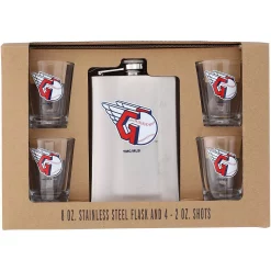 Cleveland Guardians 8oz. Stainless Steel Flask & 2oz. Shot Glass Set