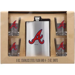 Atlanta Braves 8oz. Stainless Steel Flask & 2oz. Shot Glass Set