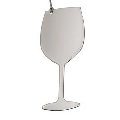 Contemporary Home Living 3.375" X 1.5" Gray And Silver Non-Tarnishing Wine Glass Ornament With Silver String