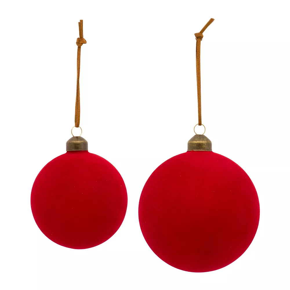 Christmas Central Set Of 6 Red Finish Glass Christmas Ball Ornament 4.75" (120mm)