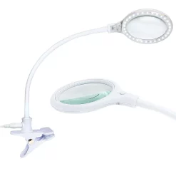 Brightech LightView Flex Magnifier With Bright LED Light & Sturdy Clamp - Magnifying Glass Lamp For Comfort & Ease Of Use - Enjoy Reading, Crafts, Painting, Sewing, Jigsaw Puzzles, Cross Stitch