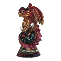 F.C Design FC Design 4.75"H Red Volcano Dragon Sitting On Grystal Glass Statue Fantasy Decoration Figurine