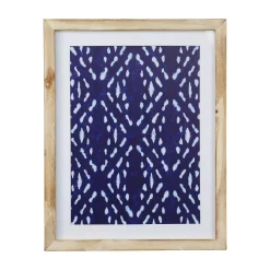 Contemporary Home Living 14" Blue Geometric Indoor Wall Art With Glass