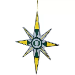 Oregon Ducks Stained Glass Snowflake Ornament