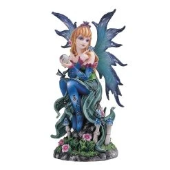 F.C Design FC Design 6"H Blue/Green Spring Fairy Holding Glass Ball Statue Fantasy Decoration Figurine