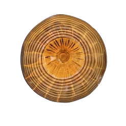 Art Glass Designs Amber Orange And Brown Handover Glass Wall Art Decor 9"